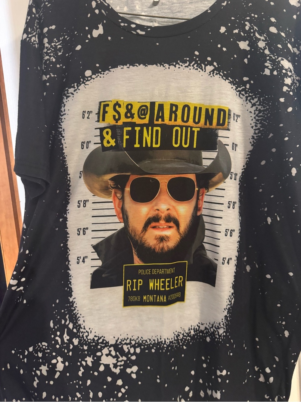 Rip Wheeler Graphic Short Sleeve Tee - Black with Yellow Accent